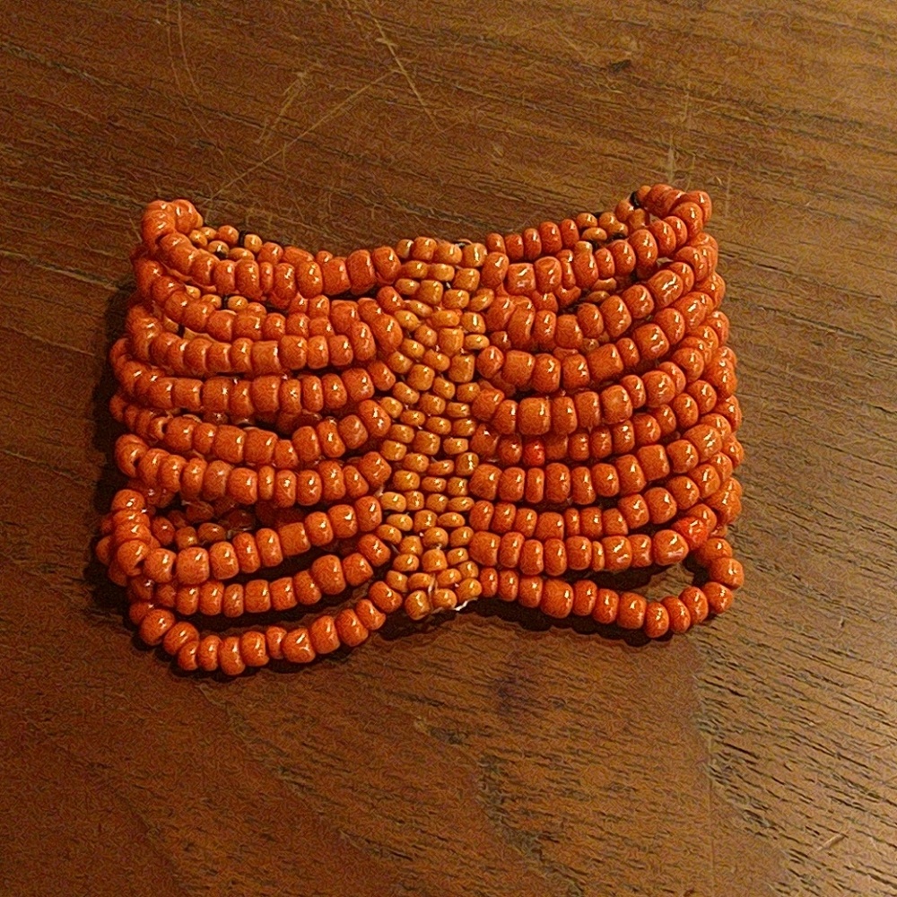 Glass bead cuff bracelet